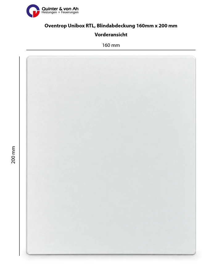 Oventrop Unibox RTL Blindabdeckung 160 × 200 mm Vorderansicht